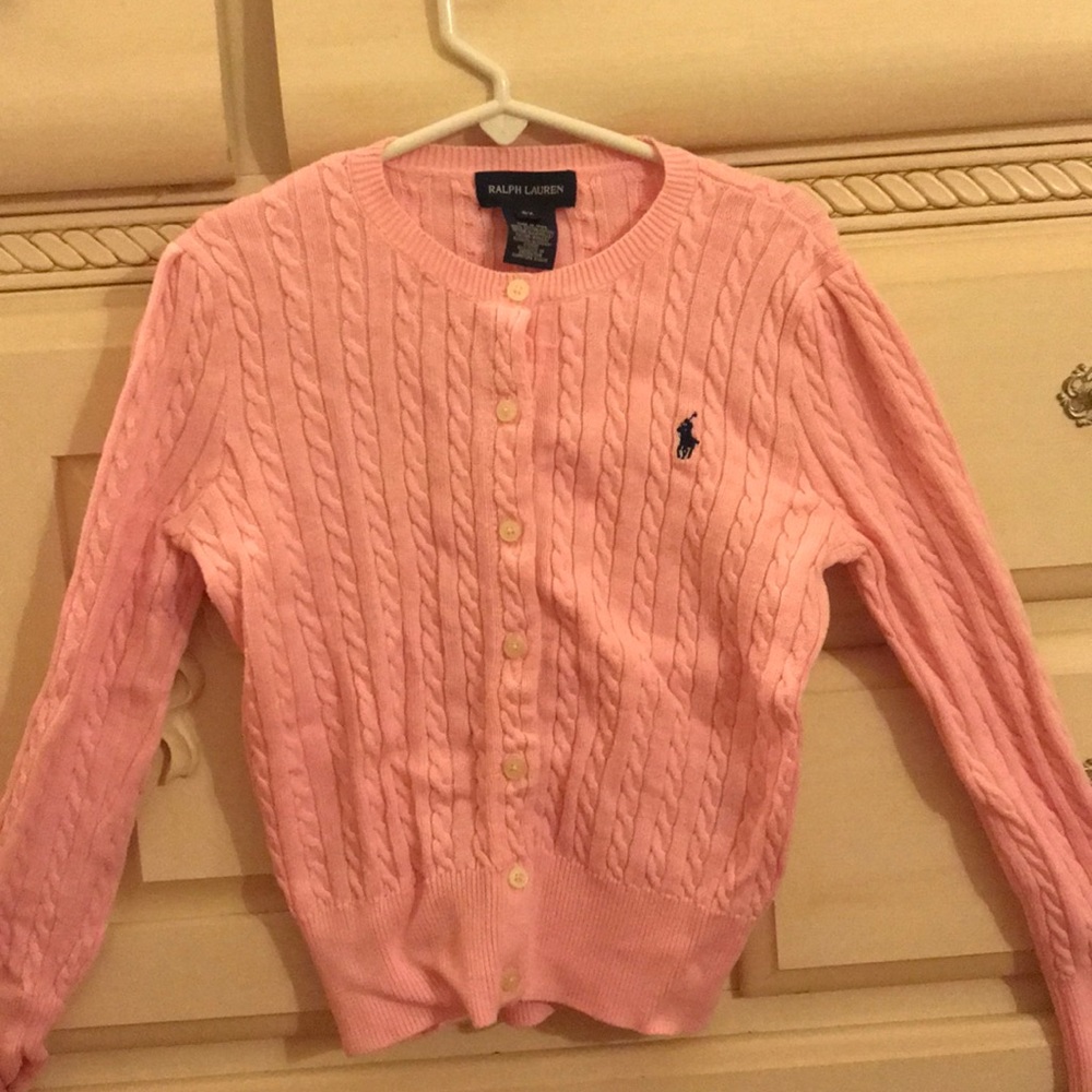 Ralph Lauren KIDS pink button down sweater